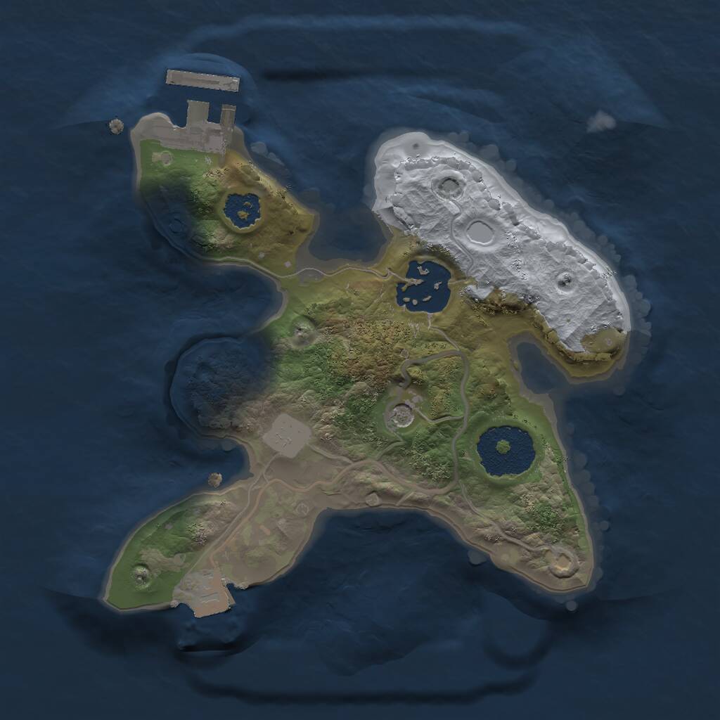 Rust Map: Procedural Map, Size: 2000, Seed: 71293164, 4 Monuments