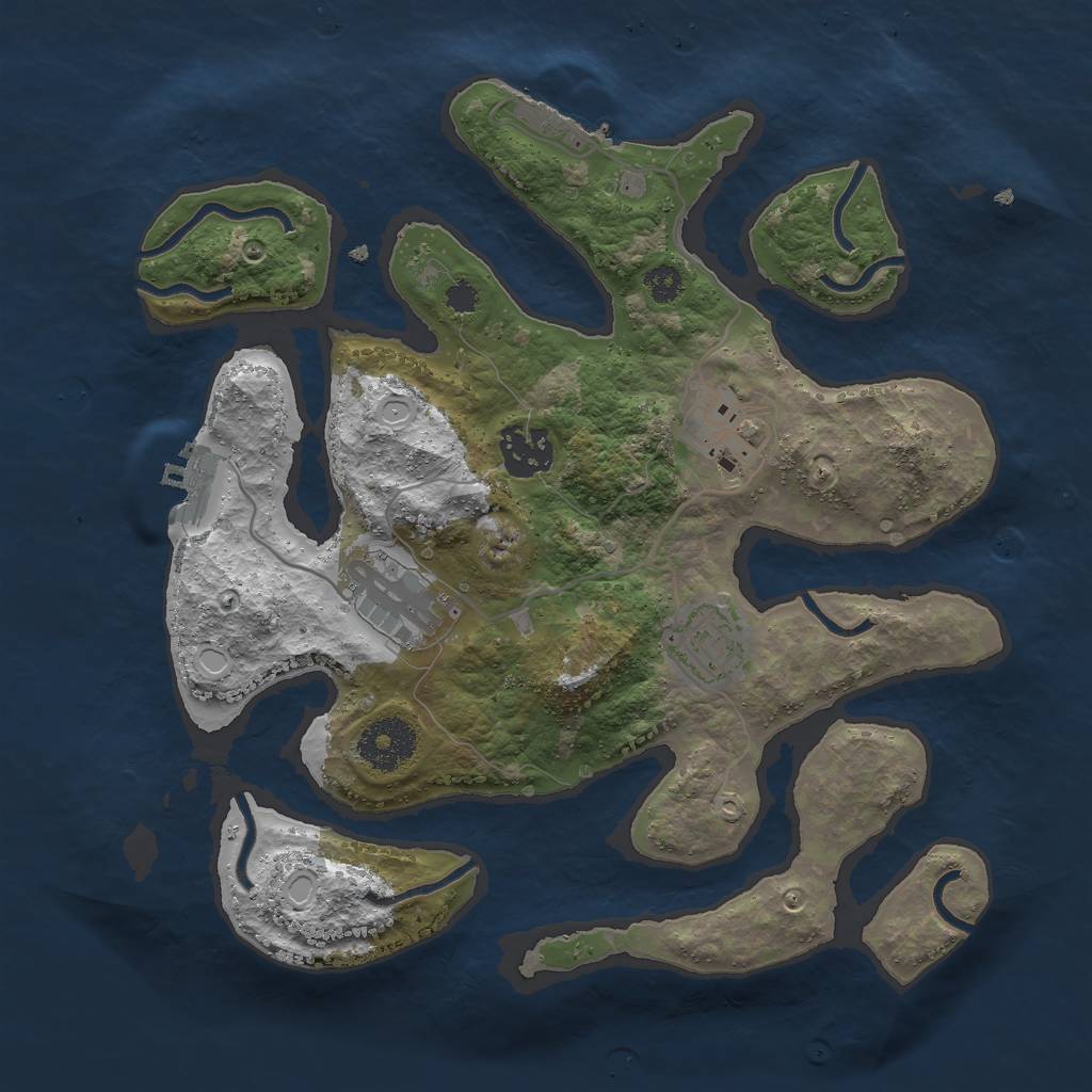 Rust Map: Procedural Map, Size: 3000, Seed: 788369, 11 Monuments