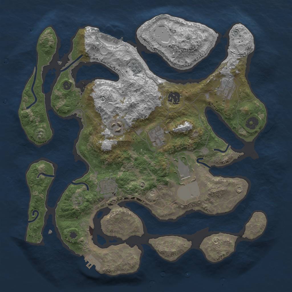 Rust Map: Procedural Map, Size: 3500, Seed: 400272076, 15 Monuments
