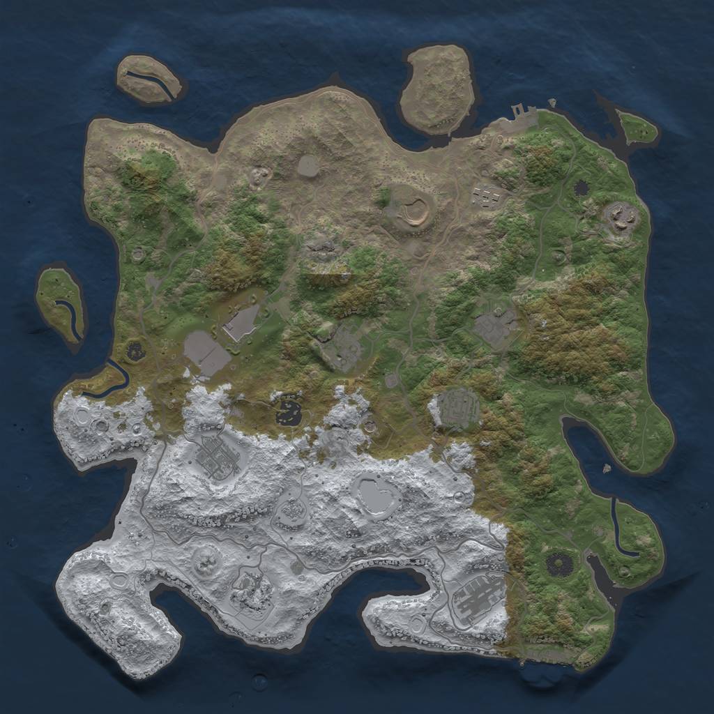 Rust Map: Procedural Map, Size: 4006, Seed: 2147483647, 20 Monuments