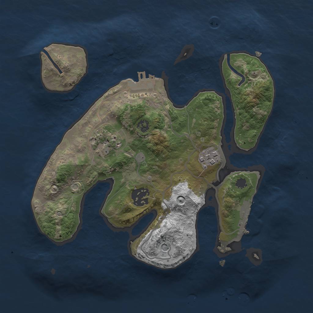 Rust Map: Procedural Map, Size: 2500, Seed: 820, 11 Monuments