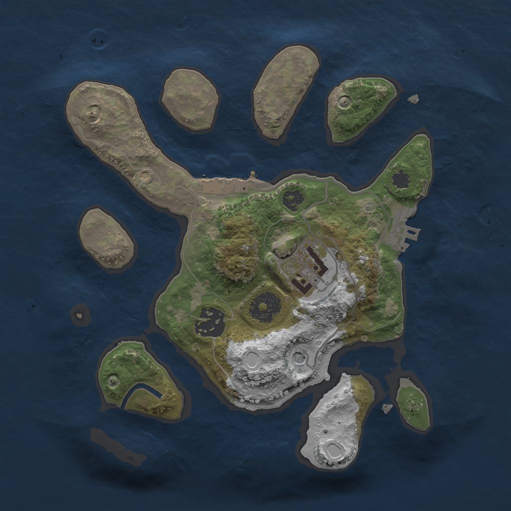 Rust Map: Procedural Map, Size: 2500, Seed: 711, 10 Monuments