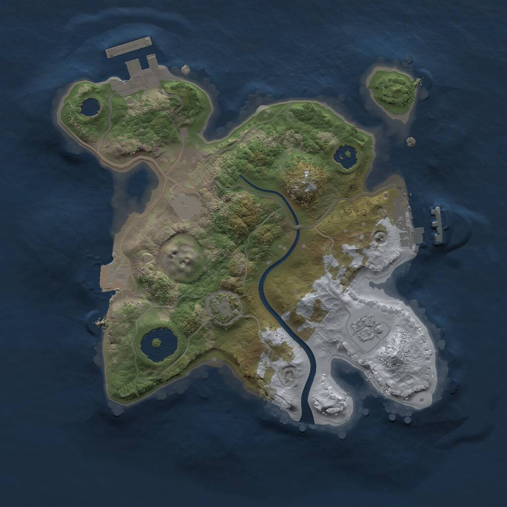 Rust Map: Procedural Map, Size: 2200, Seed: 29420, 5 Monuments