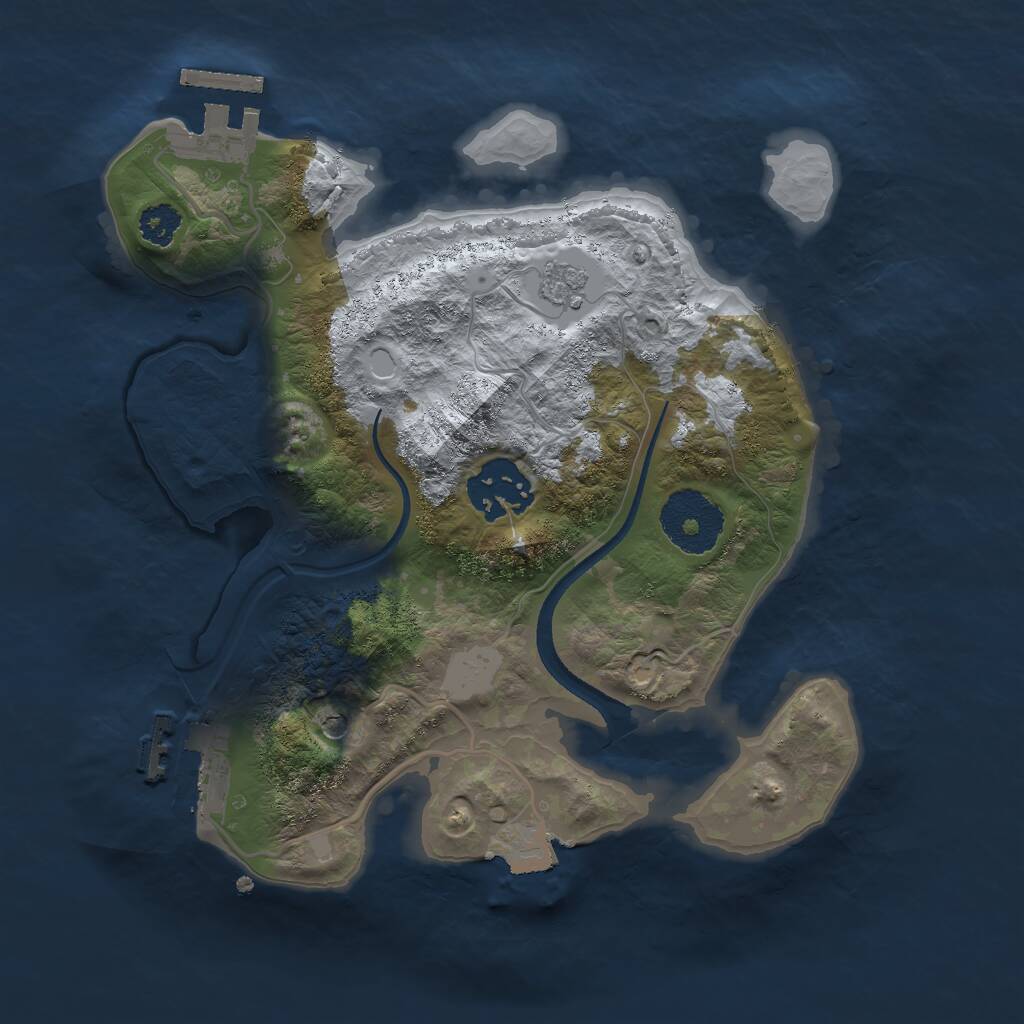 Rust Map: Procedural Map, Size: 2500, Seed: 649942117, 6 Monuments