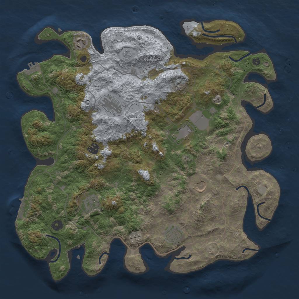 Rust Map: Procedural Map, Size: 4000, Seed: 72899077, 15 Monuments
