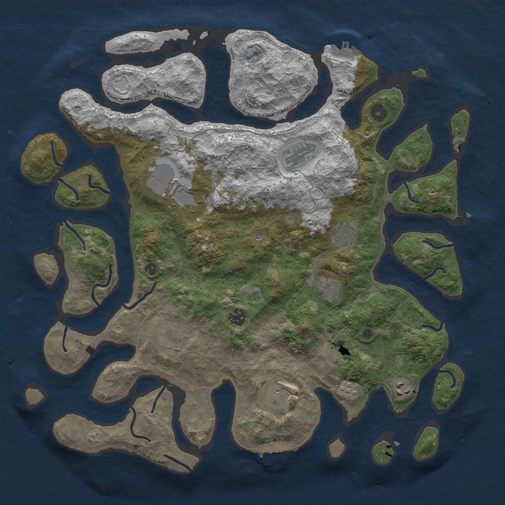Rust Map: Procedural Map, Size: 4500, Seed: 582019399, 17 Monuments