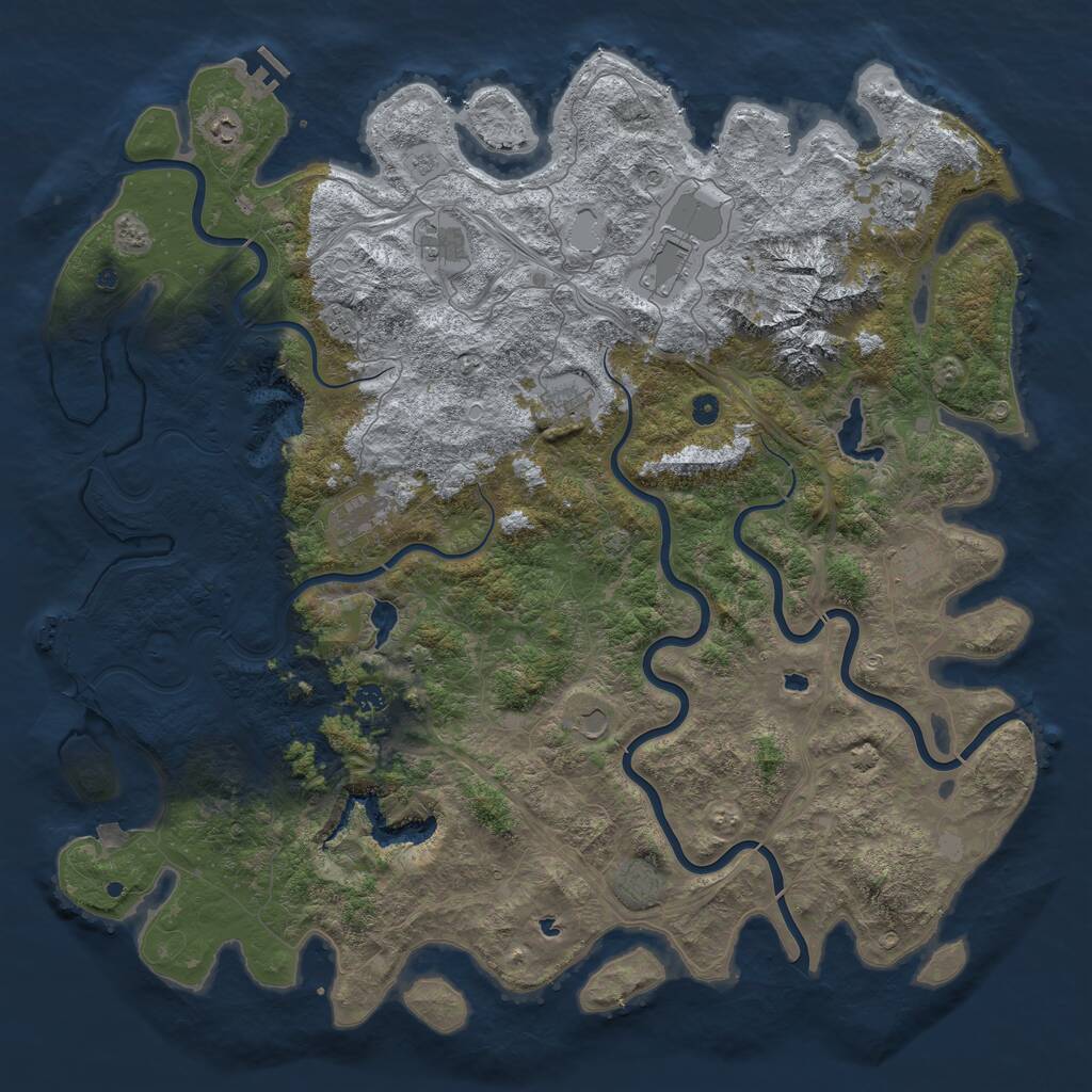 Rust Map: Procedural Map, Size: 5555, Seed: 523697, 17 Monuments
