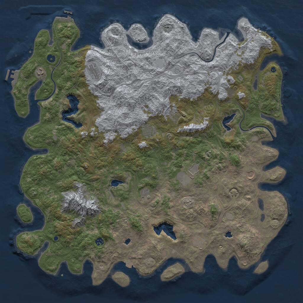Rust Map: Procedural Map, Size: 5555, Seed: 523697, 17 Monuments