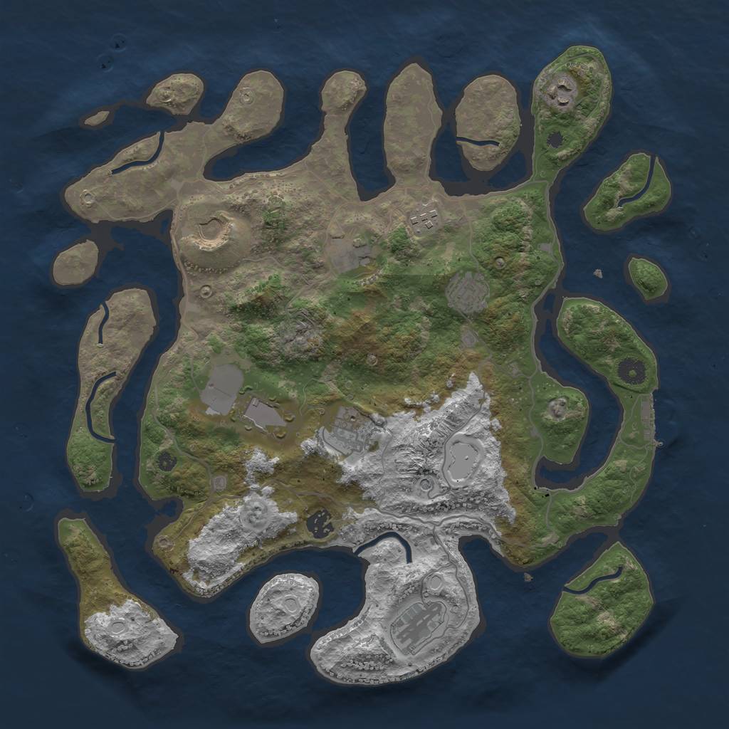 Rust Map: Procedural Map, Size: 4000, Seed: 242223397, 16 Monuments