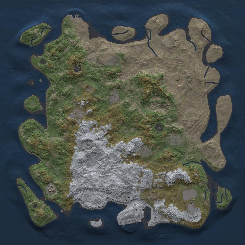 Rust Map: Procedural Map, Size: 4500, Seed: 800842069, 20 Monuments