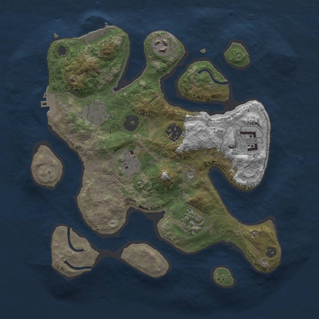 Rust Map: Procedural Map, Size: 3000, Seed: 947955249, 14 Monuments