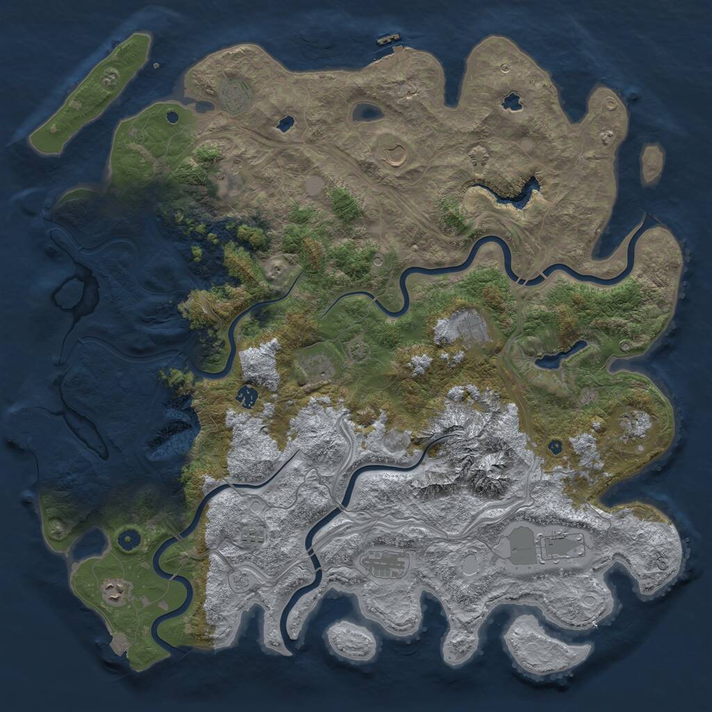 Rust Map: Procedural Map, Size: 5000, Seed: 6213, 17 Monuments