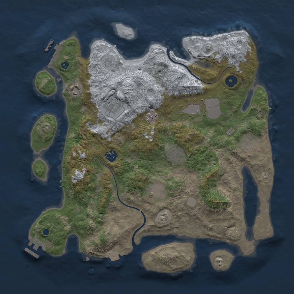 Rust Map: Procedural Map, Size: 3750, Seed: 87233, 14 Monuments