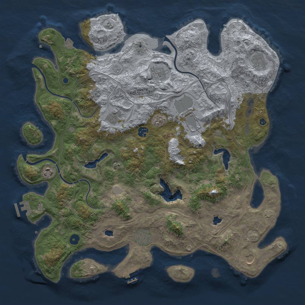 Rust Map: Procedural Map, Size: 4500, Seed: 649942117, 15 Monuments
