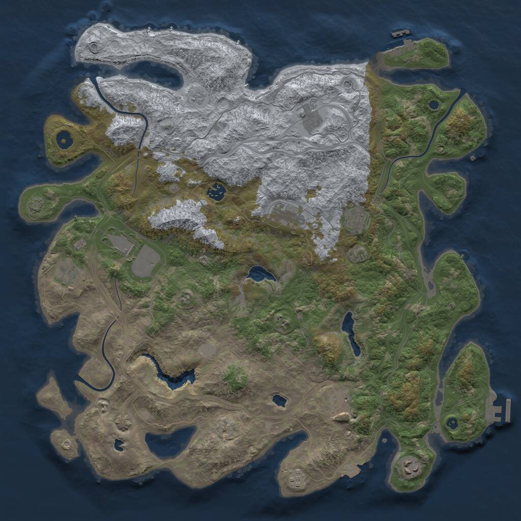 Rust Map: Procedural Map, Size: 4500, Seed: 122619426, 15 Monuments