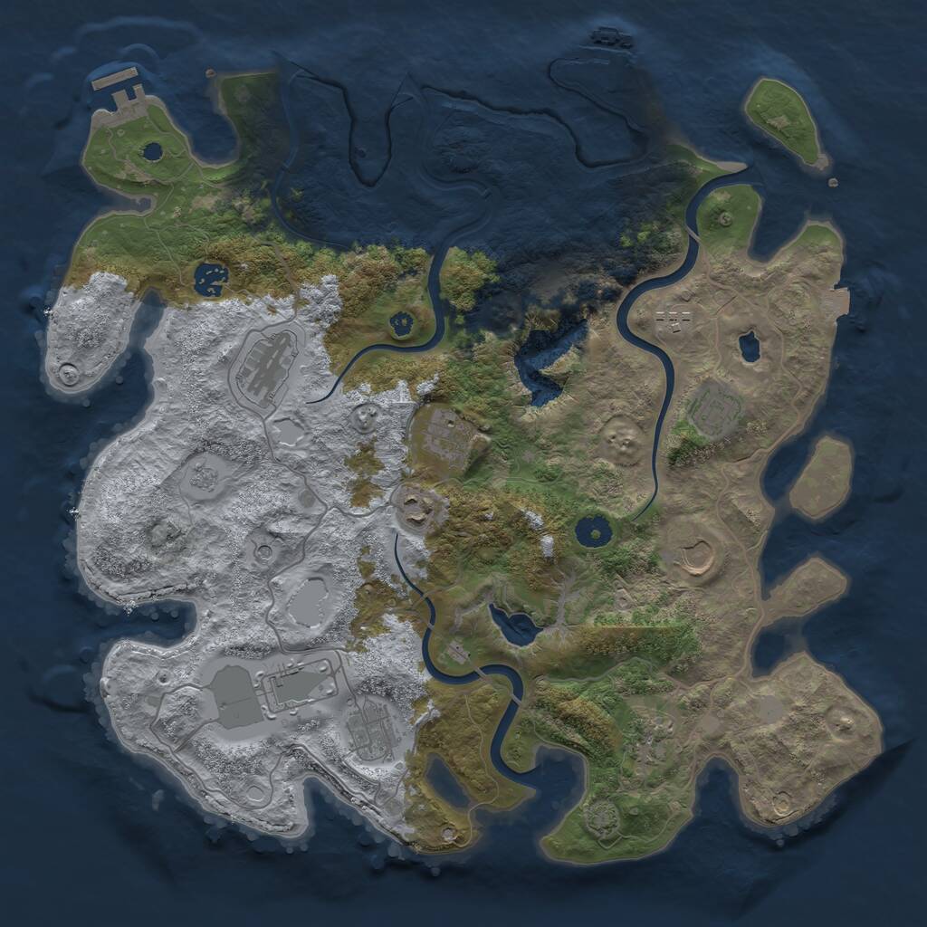 Rust Map: Procedural Map, Size: 4000, Seed: 1488985461, 16 Monuments