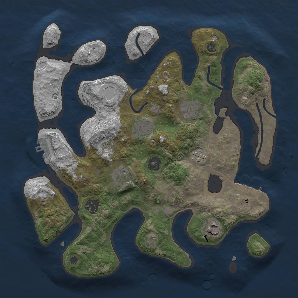 Rust Map: Procedural Map, Size: 3200, Seed: 2348907, 14 Monuments