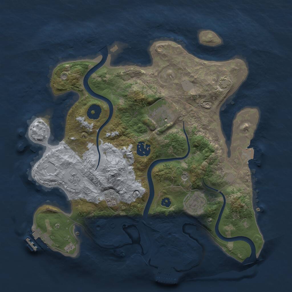 Rust Map: Procedural Map, Size: 3000, Seed: 306280, 10 Monuments
