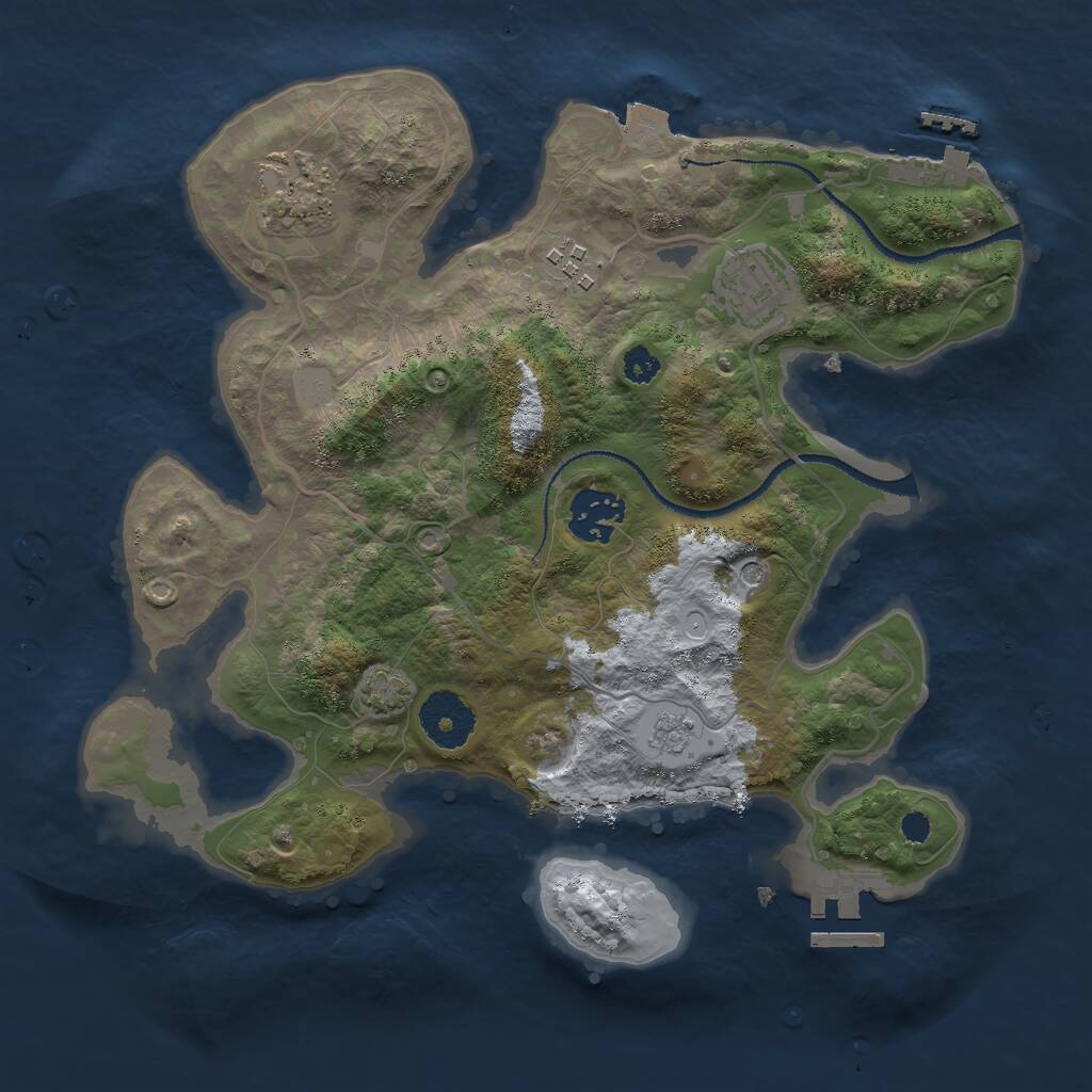 Rust Map: Procedural Map, Size: 3000, Seed: 176872, 10 Monuments