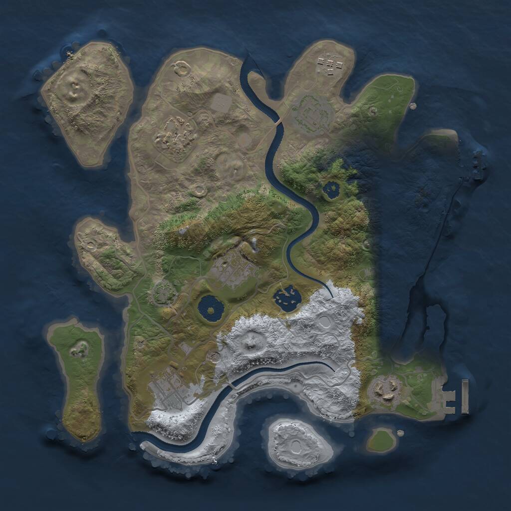 Rust Map: Procedural Map, Size: 3000, Seed: 316673, 12 Monuments