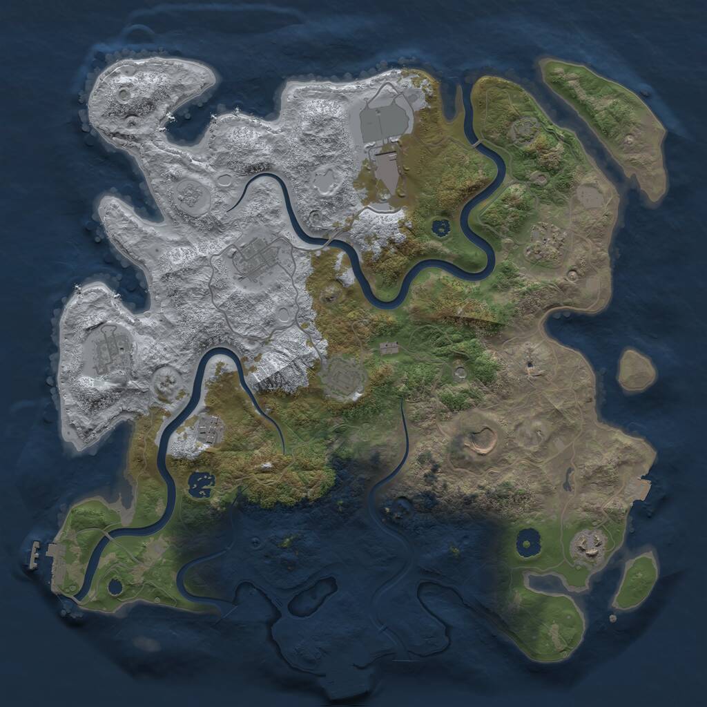 Rust Map: Procedural Map, Size: 3900, Seed: 750, 15 Monuments