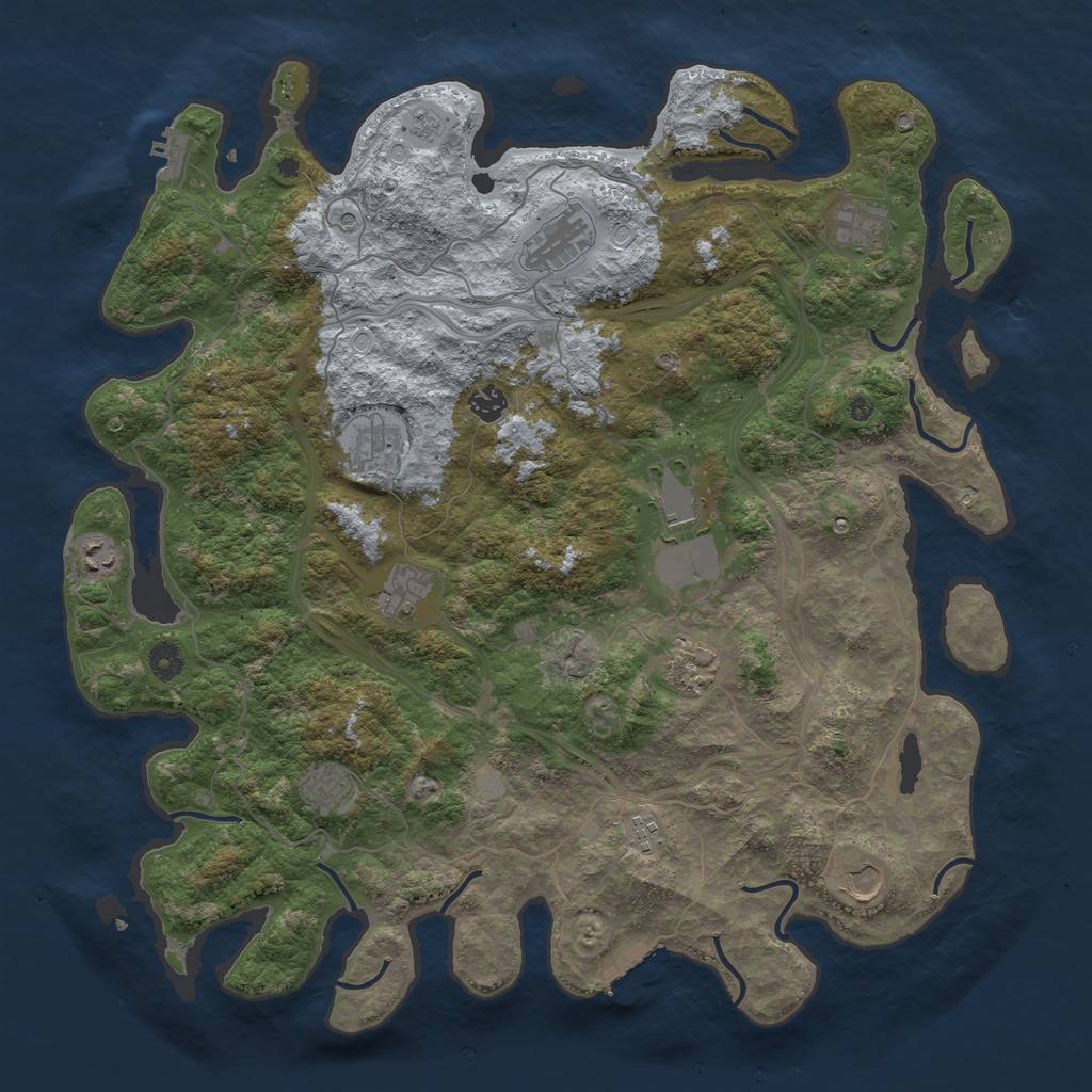 Rust Map: Procedural Map, Size: 4500, Seed: 32165469, 20 Monuments