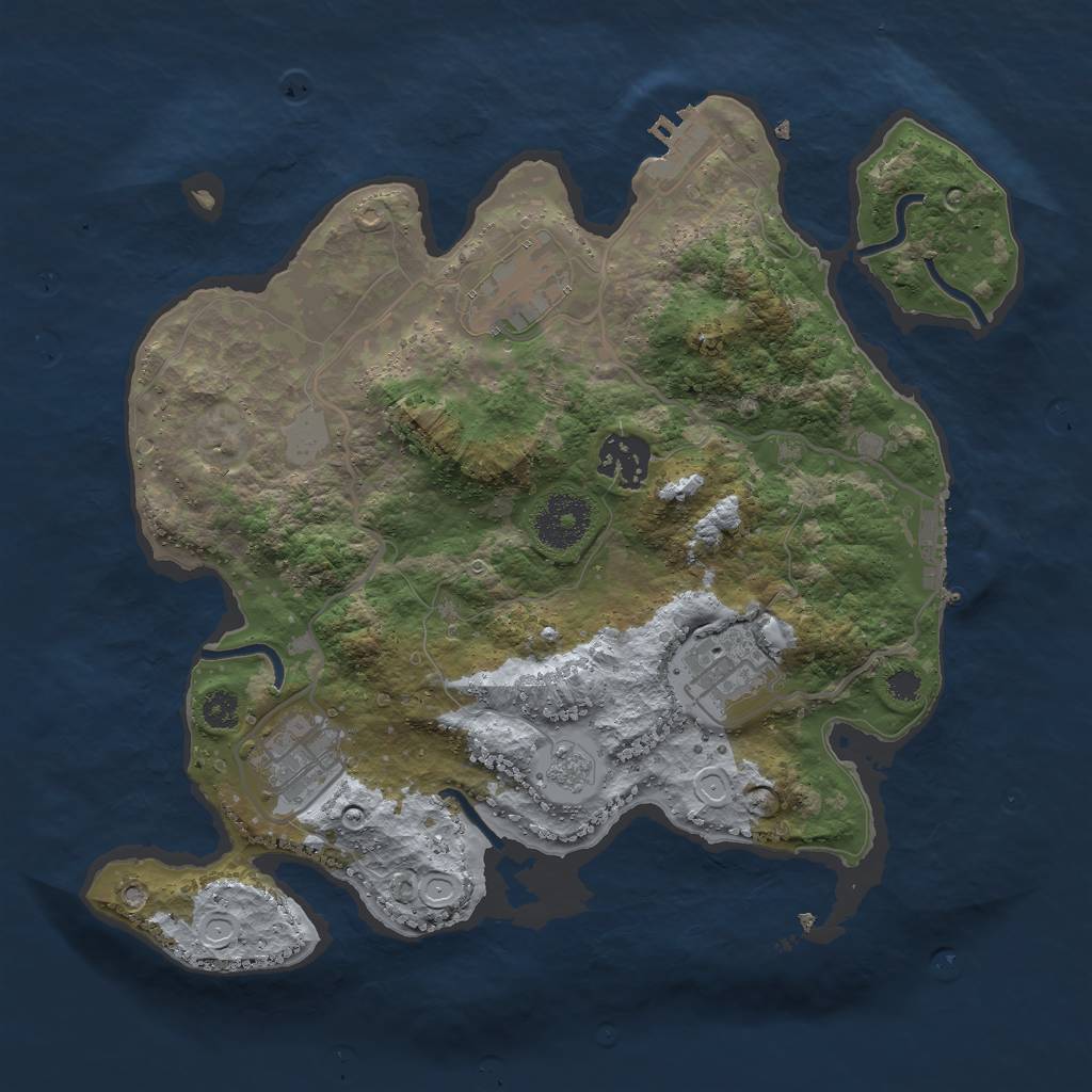 Rust Map: Procedural Map, Size: 3000, Seed: 3221993, 12 Monuments