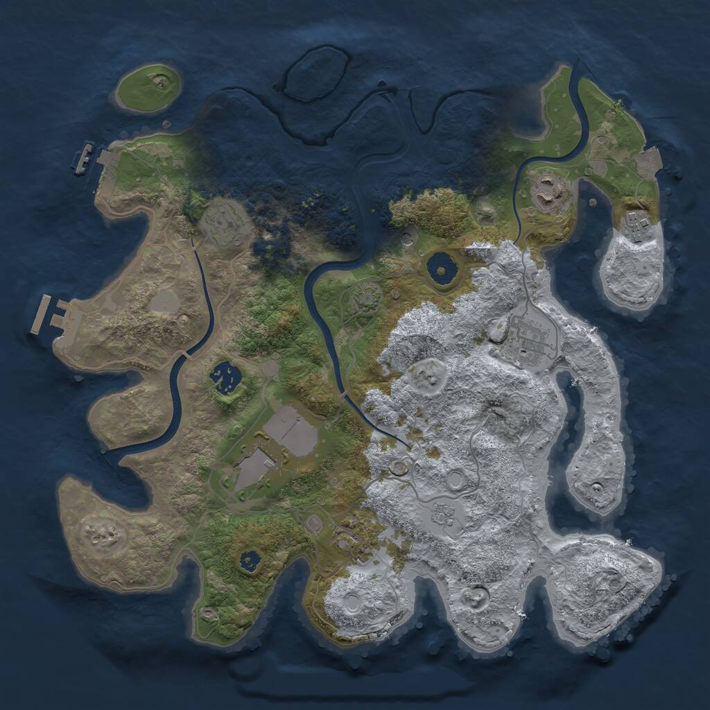 Rust Map: Procedural Map, Size: 3500, Seed: 825, 13 Monuments