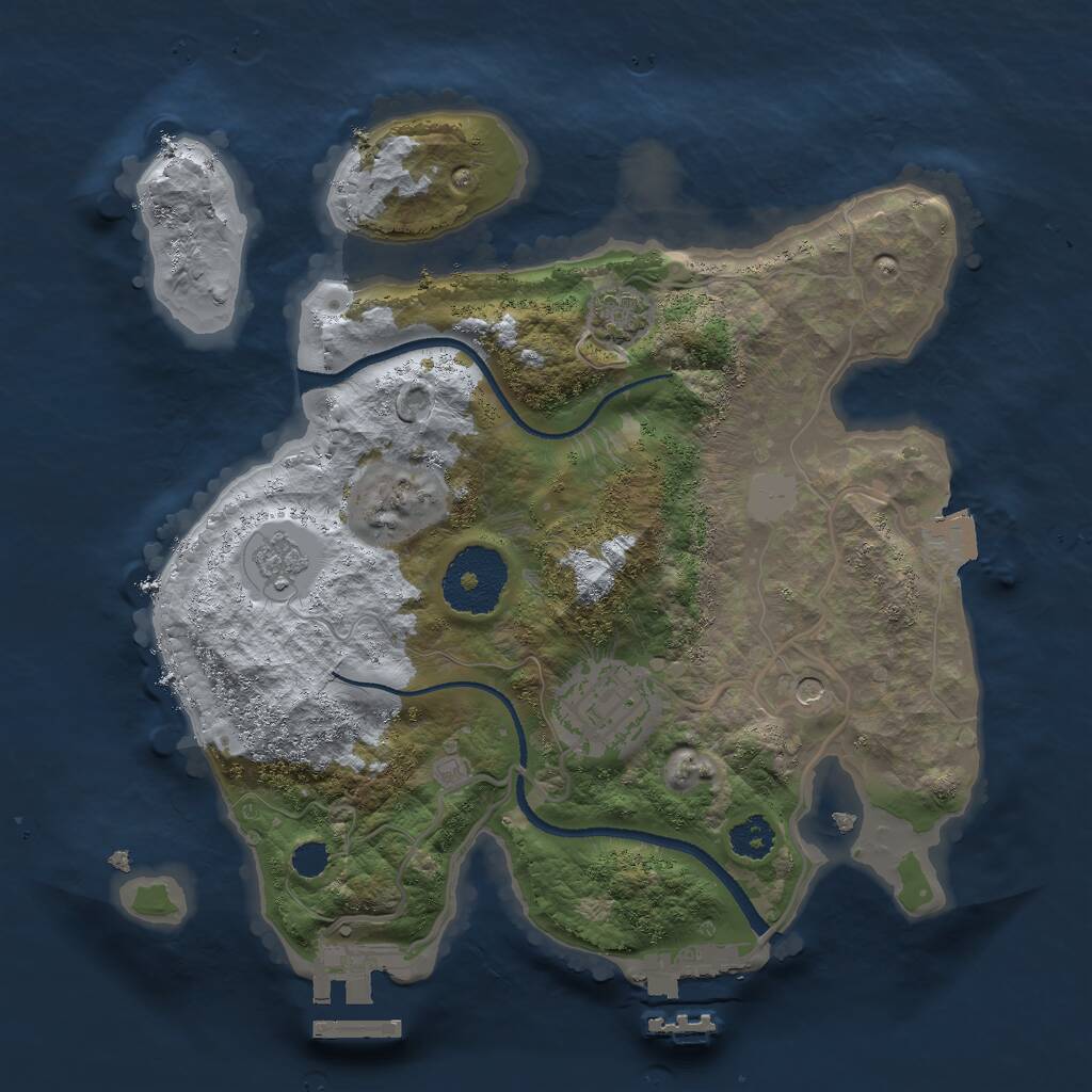 Rust Map: Procedural Map, Size: 2500, Seed: 11519, 7 Monuments