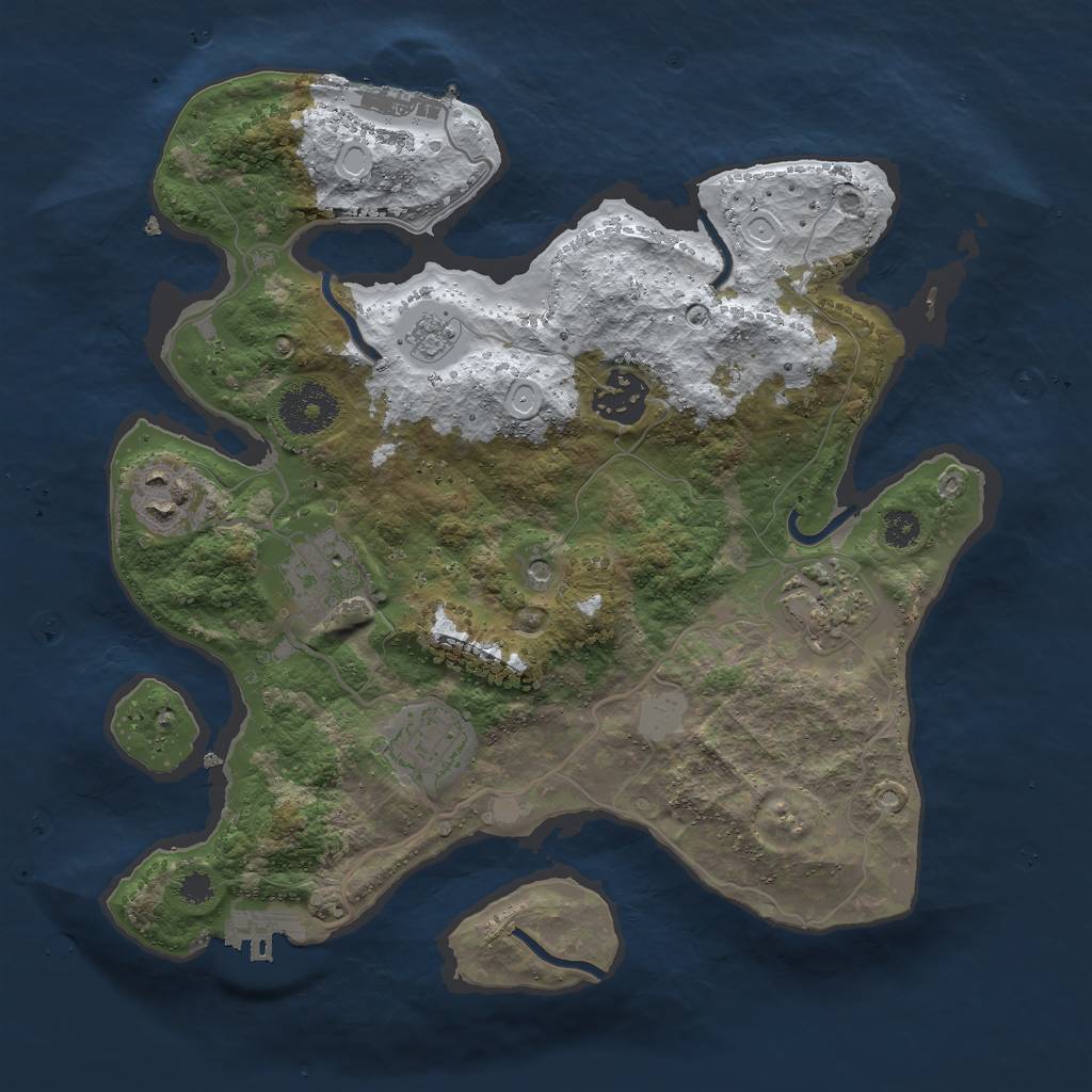 Rust Map: Procedural Map, Size: 3000, Seed: 3656778, 14 Monuments
