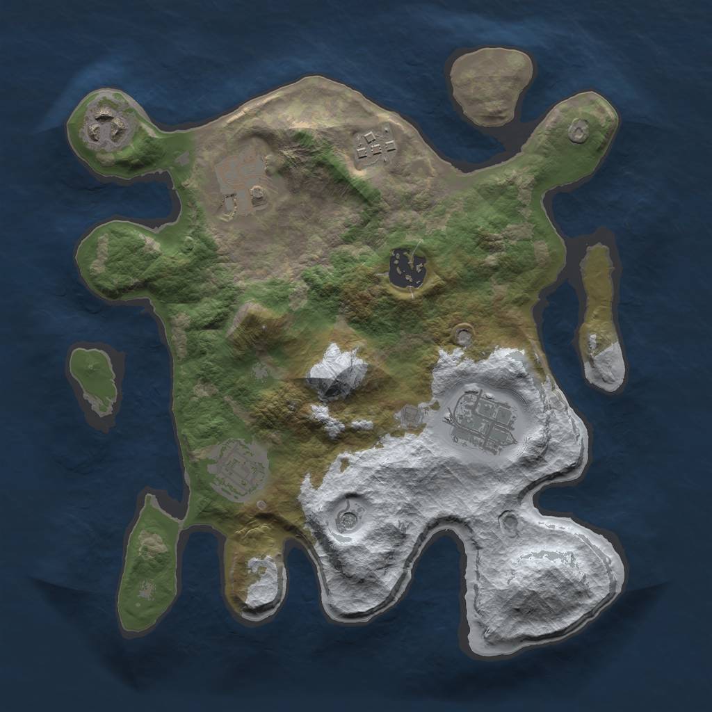Rust Map: Barren, Size: 2700, Seed: 127817, 9 Monuments