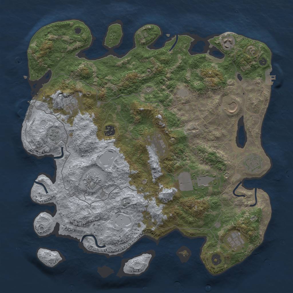 Rust Map: Procedural Map, Size: 4000, Seed: 1120, 19 Monuments