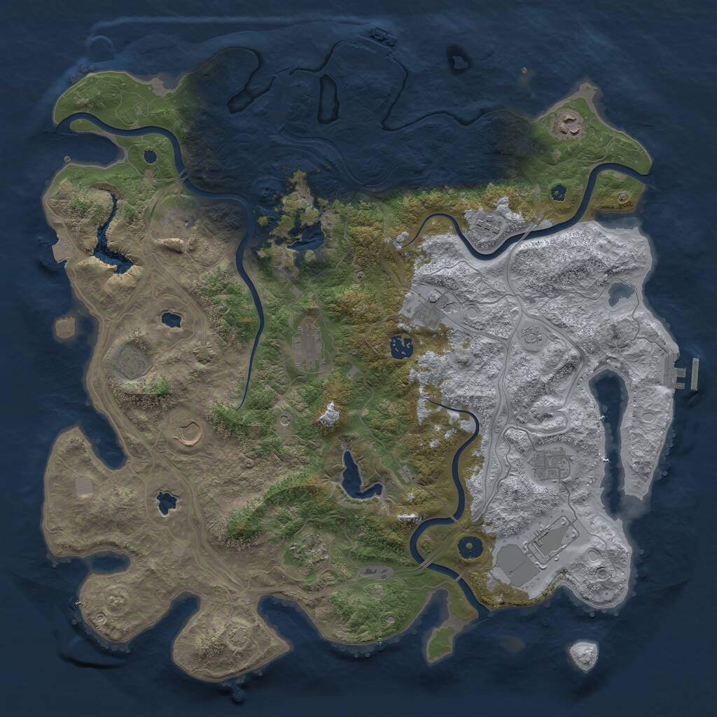 Rust Map: Procedural Map, Size: 4500, Seed: 816388959, 17 Monuments