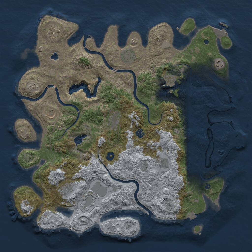 Rust Map: Procedural Map, Size: 4400, Seed: 365, 17 Monuments