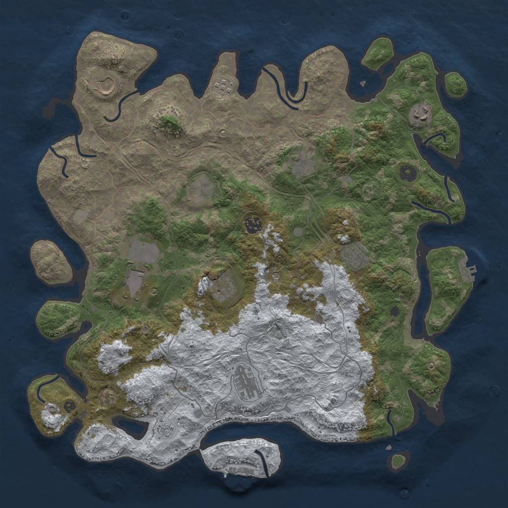 Rust Map: Procedural Map, Size: 4400, Seed: 365, 19 Monuments