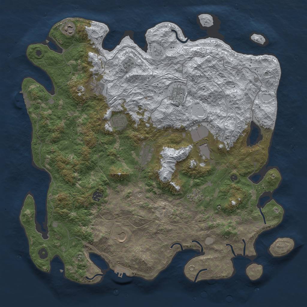 Rust Map: Procedural Map, Size: 4500, Seed: 13092021, 19 Monuments