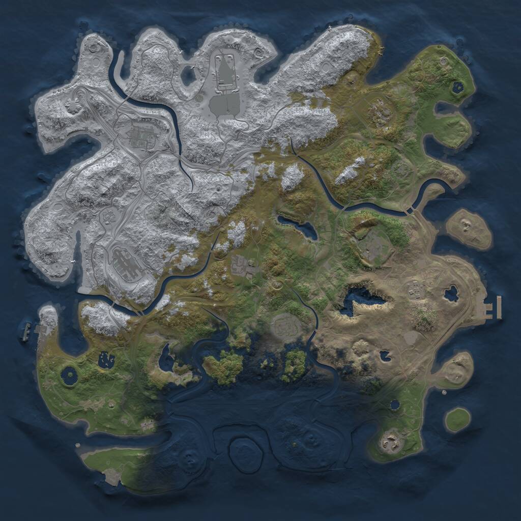 Rust Map: Procedural Map, Size: 4500, Seed: 6882, 16 Monuments