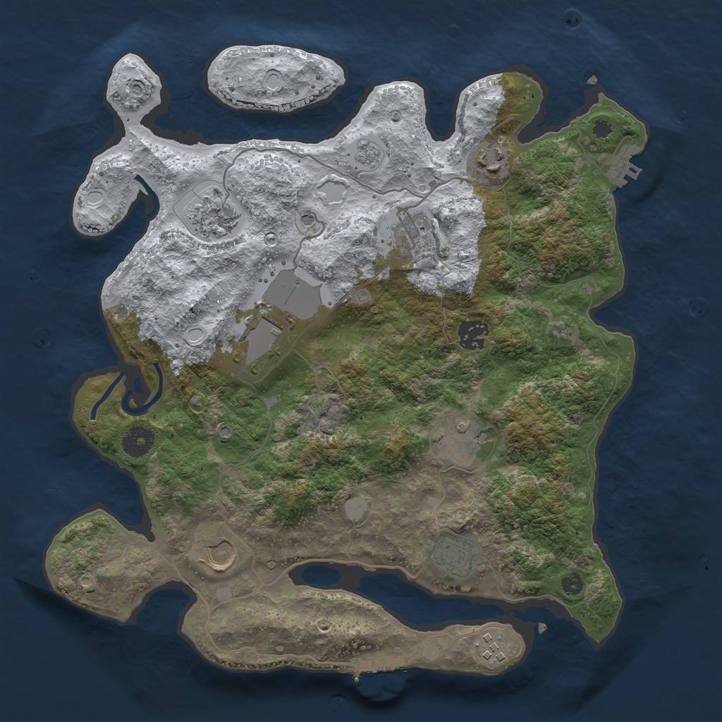 Rust Map: Procedural Map, Size: 3500, Seed: 255835908, 18 Monuments
