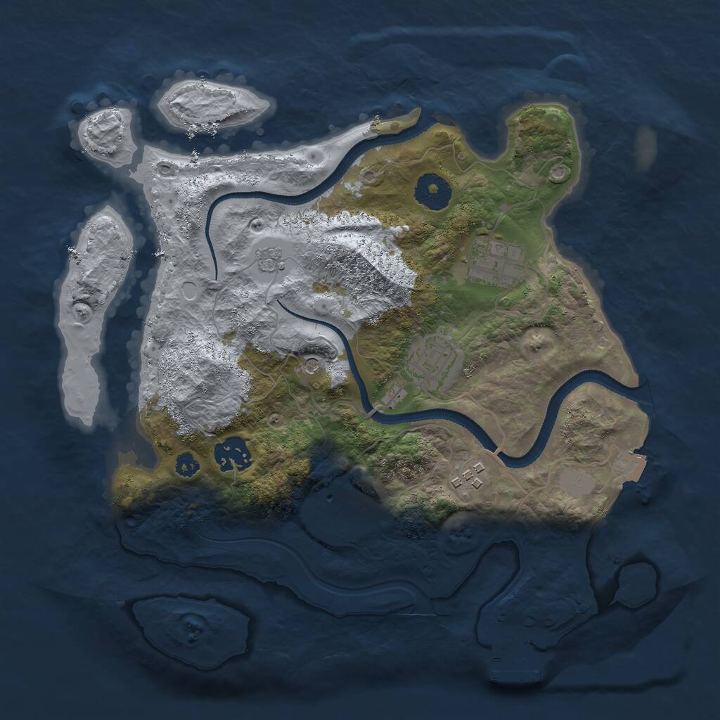 Rust Map: Procedural Map, Size: 3000, Seed: 29219423, 9 Monuments
