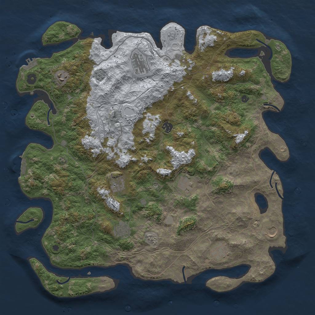 Rust Map: Procedural Map, Size: 4500, Seed: 486536569, 18 Monuments