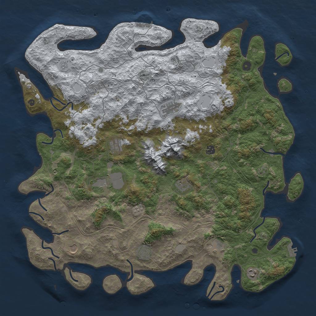Rust Map: Procedural Map, Size: 5000, Seed: 57616563, 19 Monuments