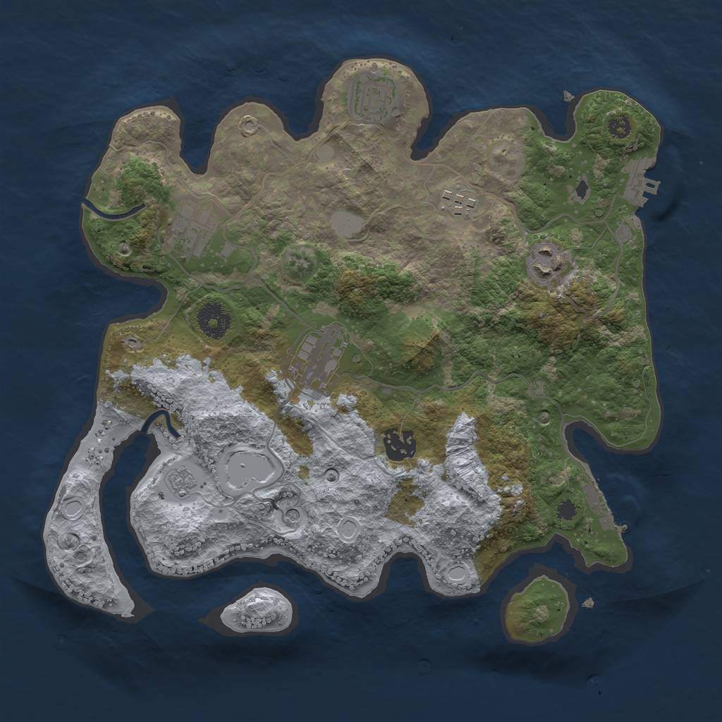 Rust Map: Procedural Map, Size: 3200, Seed: 883491, 15 Monuments