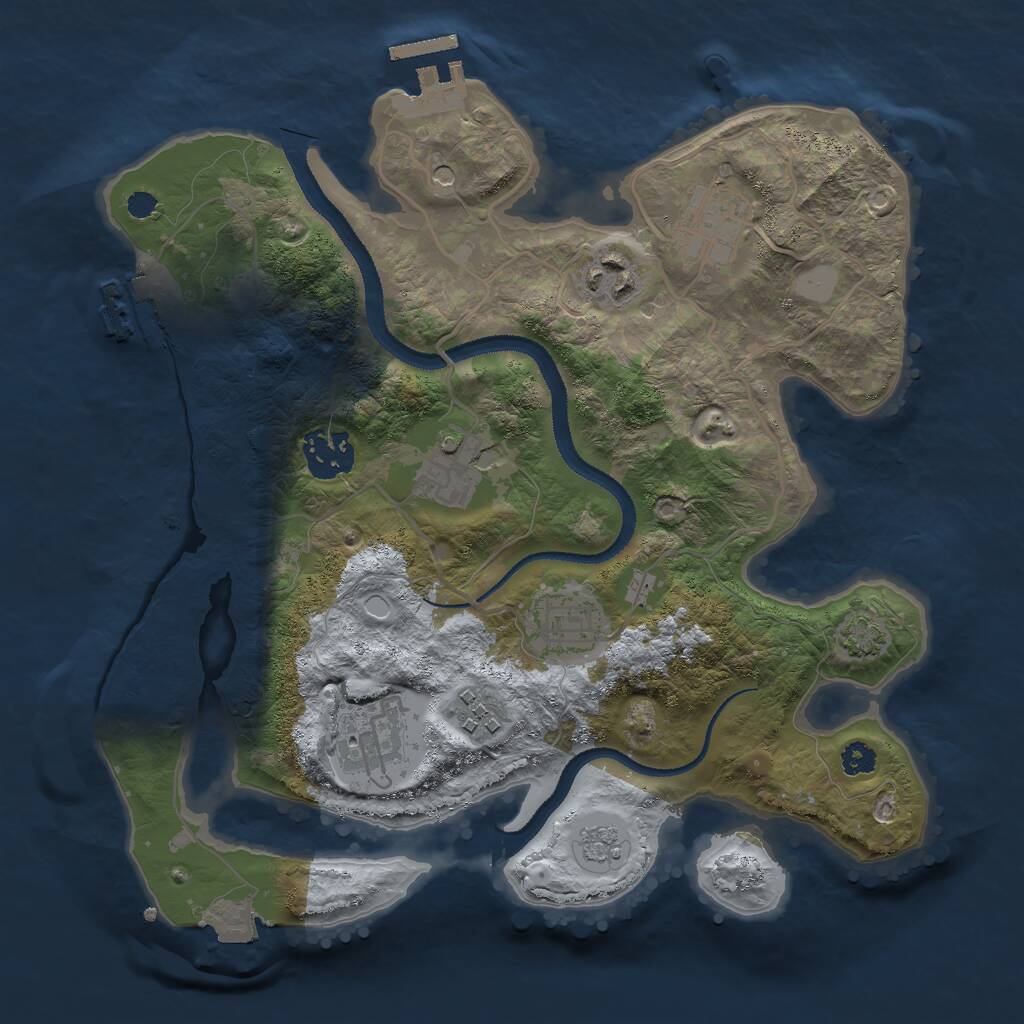Rust Map: Procedural Map, Size: 3000, Seed: 1871398259, 13 Monuments