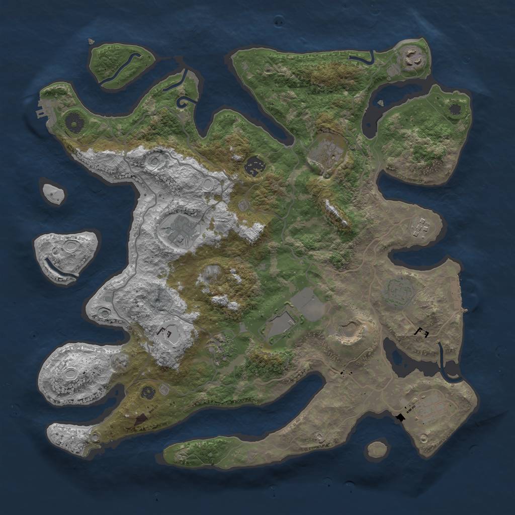 Rust Map: Procedural Map, Size: 4000, Seed: 209202101, 18 Monuments