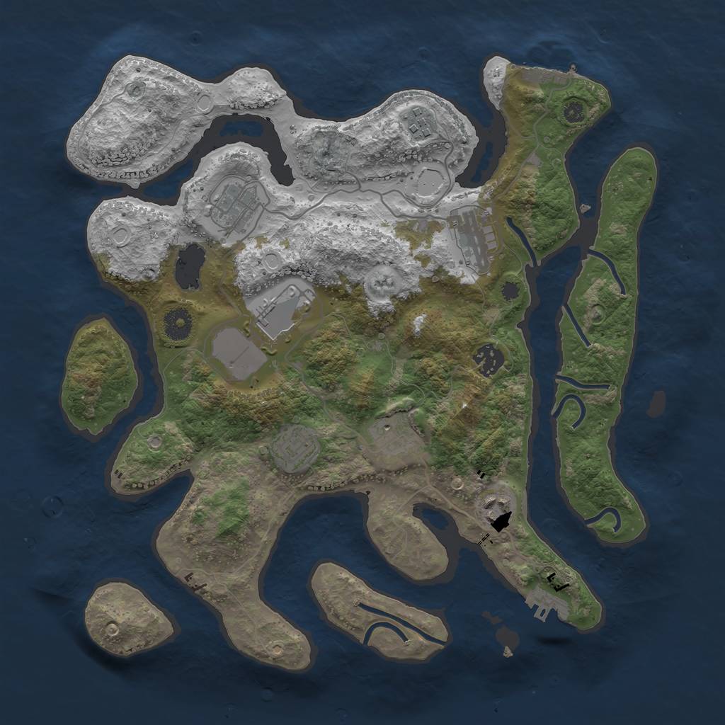 Rust Map: Procedural Map, Size: 3557, Seed: 55678934, 15 Monuments