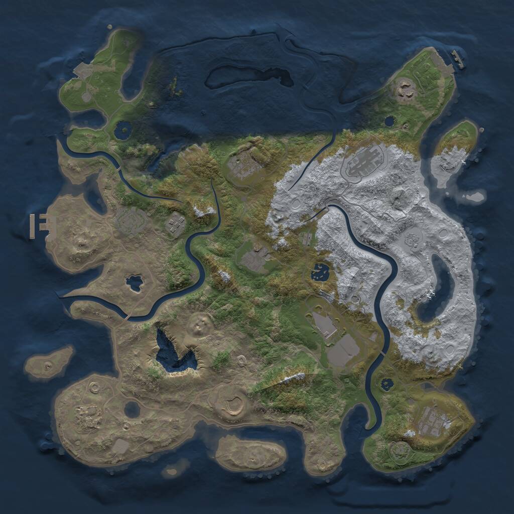 Rust Map: Procedural Map, Size: 4156, Seed: 1337, 17 Monuments