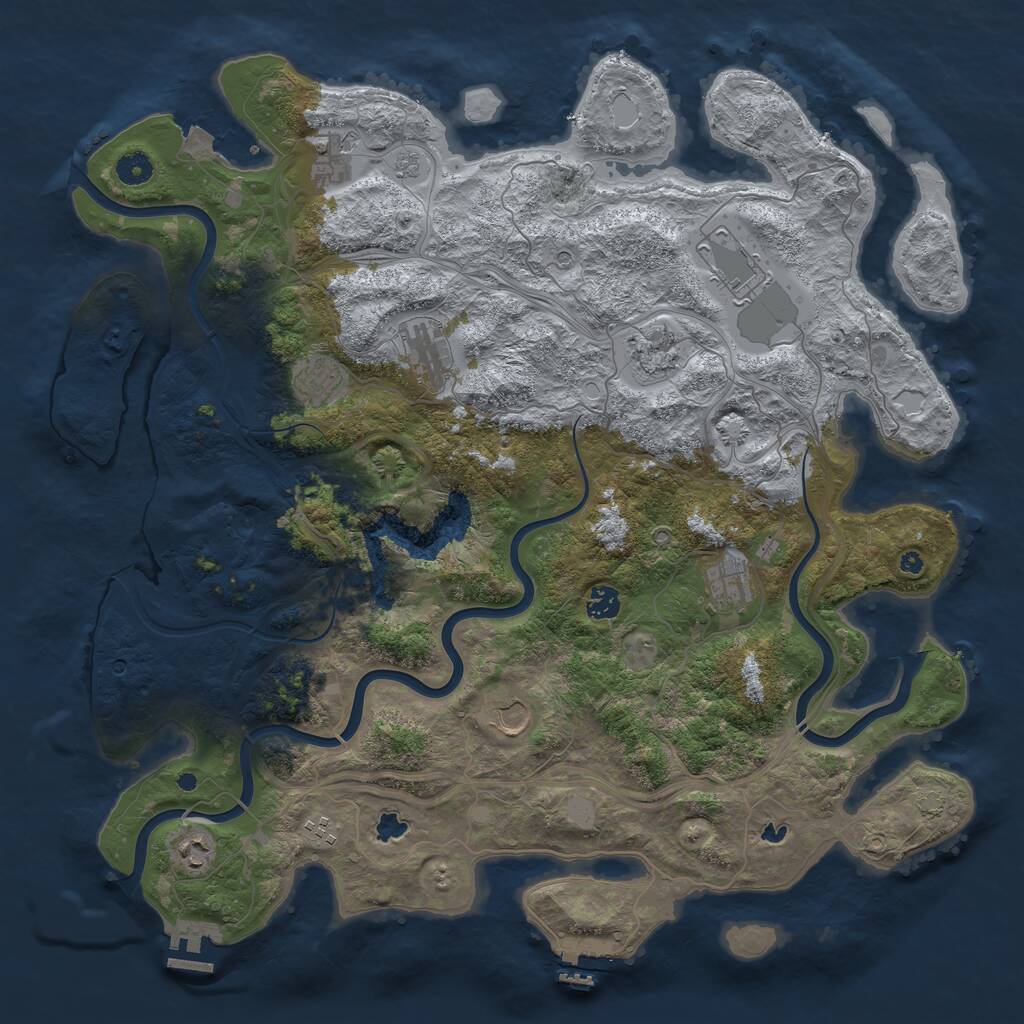 Rust Map: Procedural Map, Size: 4500, Seed: 111309, 16 Monuments