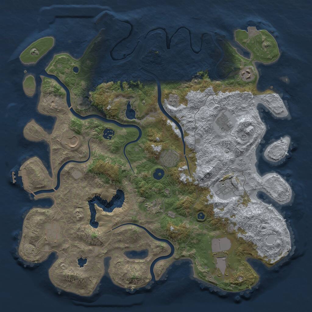 Rust Map: Procedural Map, Size: 4200, Seed: 766430258, 16 Monuments