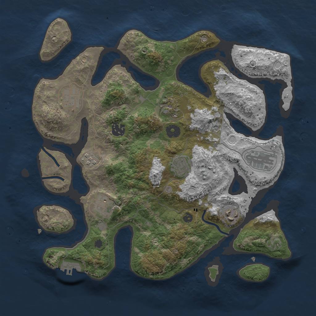 Rust Map: Procedural Map, Size: 3400, Seed: 2525647, 15 Monuments