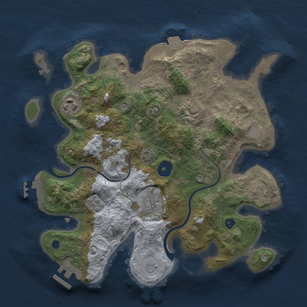 Rust Map: Procedural Map, Size: 3000, Seed: 47110815, 10 Monuments